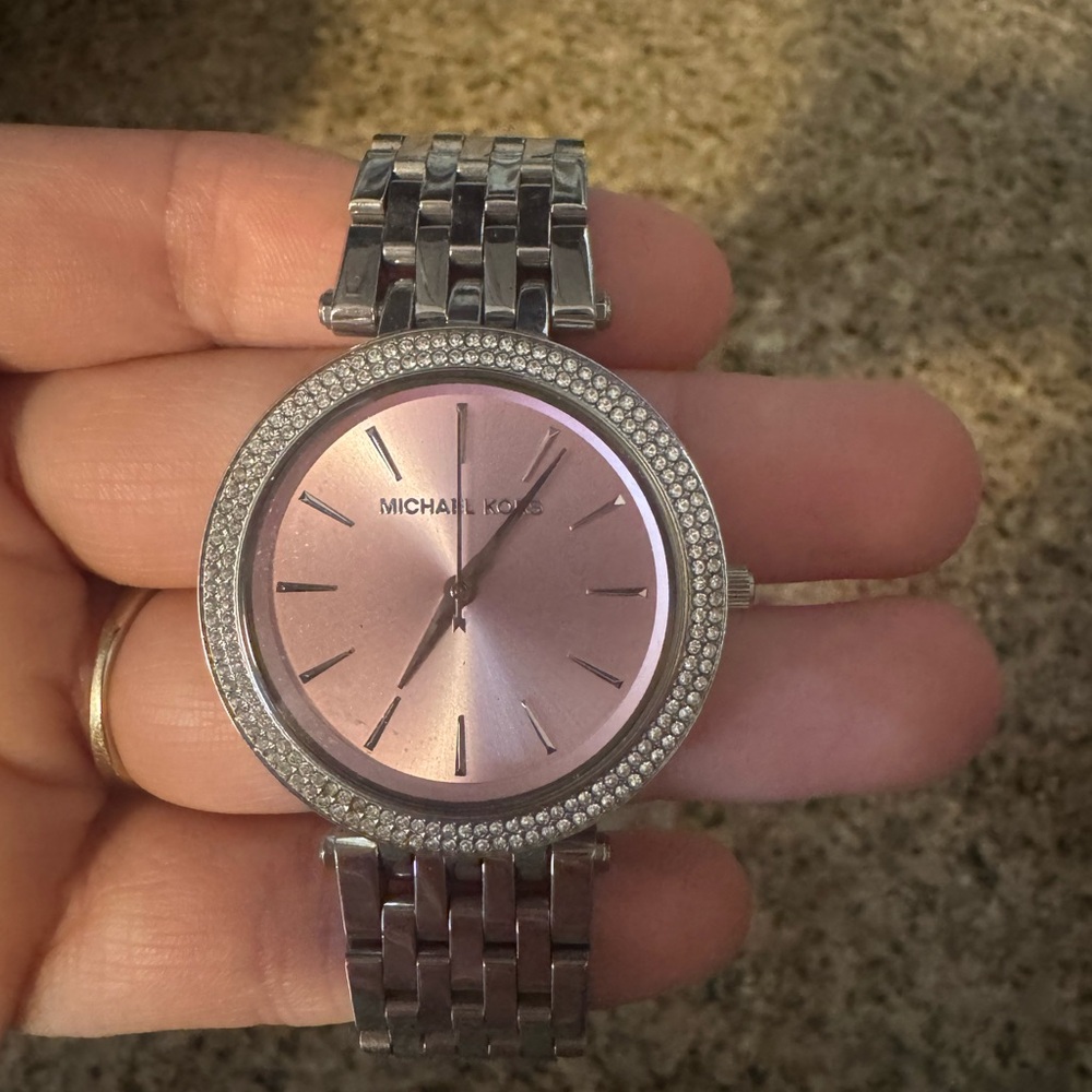 Michael Kors Silver Watch with Pink Dial